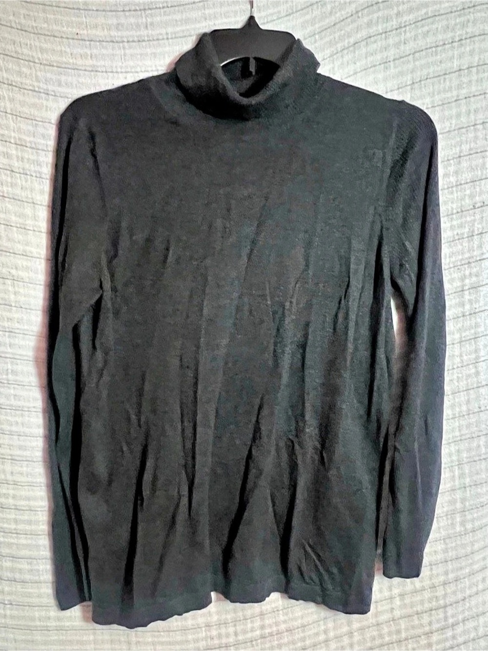 J. Jill Silk & Cotton Turtleneck Sweater Charcoal Gray